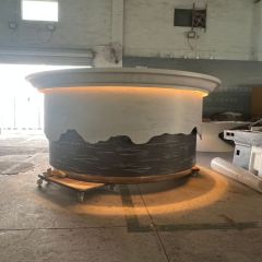 Rounded Circle Bar Reception Counter Led New York Reception Desk