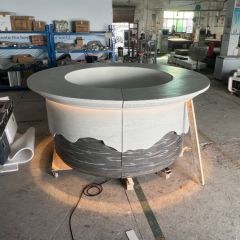 Rounded Circle Bar Reception Counter Led New York Reception Desk