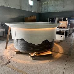 Rounded Circle Bar Reception Counter Led New York Reception Desk