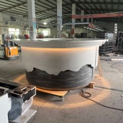 Rounded Circle Bar Reception Counter Led New York Reception Desk