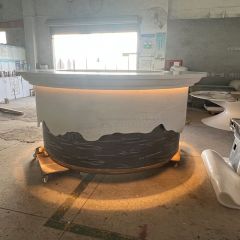 Rounded Circle Bar Reception Counter Led New York Reception Desk