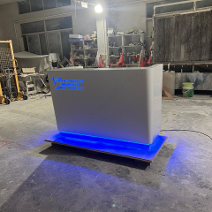 Mini Cashier Counter Backlit Logo Dental Hospital Reception Desk Furniture