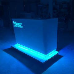 Mini Cashier Counter Backlit Logo Dental Hospital Reception Desk Furniture