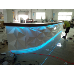 Led White Solid Surface Bar Counter Table Furniture for Hotel