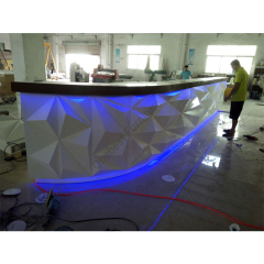 Led White Solid Surface Bar Counter Table Furniture for Hotel