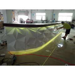 Led White Solid Surface Bar Counter Table Furniture for Hotel
