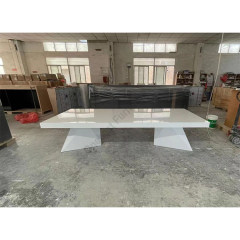 Office Room Furniture Table White Marble Boardroom Meeting Desk