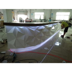 Led White Solid Surface Bar Counter Table Furniture for Hotel