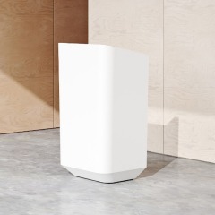 Mini Size Faux Stone Reception Desk Furniture One Person Service Counter