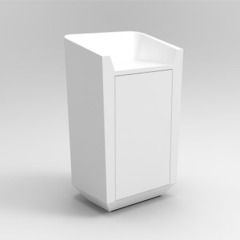 Mini Size Faux Stone Reception Desk Furniture One Person Service Counter