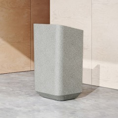 Mini Size Faux Stone Reception Desk Furniture One Person Service Counter