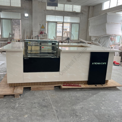 Dupont Corian Restaurant Bar Counter Cake Display U Shape Bar Stools