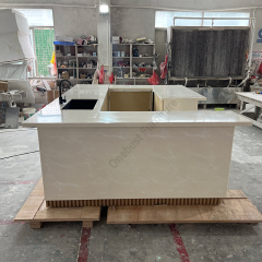 Dupont Corian Restaurant Bar Counter Cake Display U Shape Bar Stools