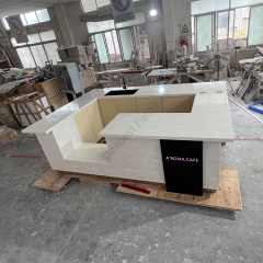 Dupont Corian Restaurant Bar Counter Cake Display U Shape Bar Stools