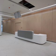 Work Reception Desk Counter Light Grey Lobby Table for Two Persons