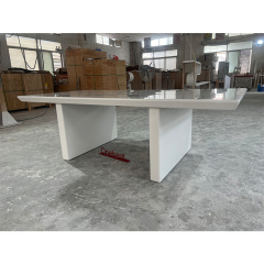 Mini Size 6 Persons Boardroom Tables Modern Stone Conference Table