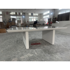 Mini Size 6 Persons Boardroom Tables Modern Stone Conference Table