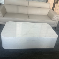 Rounded Corner Stone Outdoor Coffee Table and Chairs