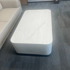 Rounded Corner Stone Outdoor Coffee Table and Chairs