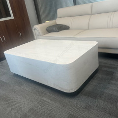 Rounded Corner Stone Outdoor Coffee Table and Chairs