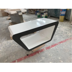 Small Size Coffee Table White and Black Travertine Coffee Table