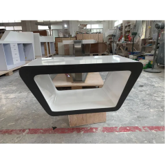 Small Size Coffee Table White and Black Travertine Coffee Table