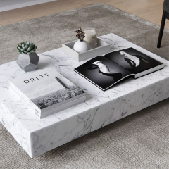 Carrara Solid Marble Stone Folding Cafe Tables for Hotel and Home