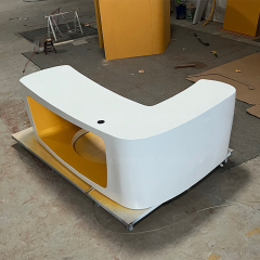 White and Yellow Boss Table Executive Manager Office Desk Furniture