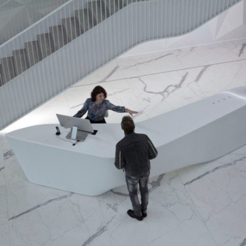 Austria Design Semi Circle Beauty Salon Reception Counter Desk