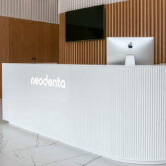 The Netherlands Design Reception Counter LED Front Desk Office Building