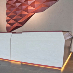 Free Sample Reception Desk Material Corian Hotel Reception Desk in New Zealand