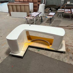 White and Yellow Boss Table Executive Manager Office Desk Furniture