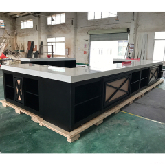 Quartz Stone Counter Top Black Wood Smoothie Kitchen Bar Counter