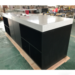 Quartz Stone Counter Top Black Wood Smoothie Kitchen Bar Counter