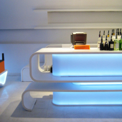 Party Used Home Bar Table LED White Stone Bar Counter Machine