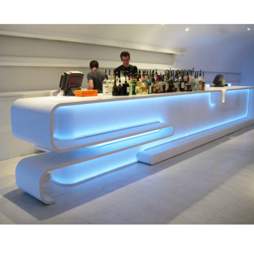 Party Used Home Bar Table LED White Stone Bar Counter Machine