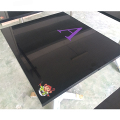 Black Restaurant Dining Table Corian Stone Square Living Room Tables