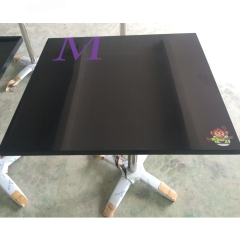 Black Restaurant Dining Table Corian Stone Square Living Room Tables