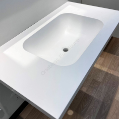 Pure White Commercial Use Wall Mounted Bathroom Sink