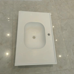 Washroom Basin Stone Sink Bathroom Cabinet for Hotel Apartment Villa