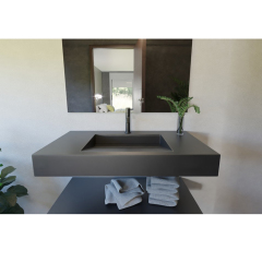 Artificial Marble Stone Black Bathroom Sinks Single Bowel Wash Basin
