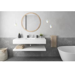 Wall Hung Hand Corian Wash Basin Sink for Bathroom