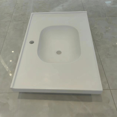 Washroom Basin Stone Sink Bathroom Cabinet for Hotel Apartment Villa