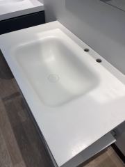 Double Bowel Sink Bathroom Vanity with Sink and Toilet