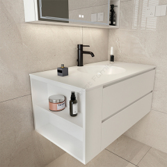 Hospital Clinic Used Sink Bathroom Vanity Cabinet Set with Counter Top
