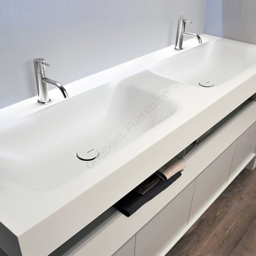 Double Bowel Sink Bathroom Vanity with Sink and Toilet