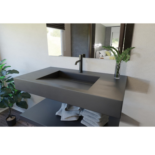 Artificial Marble Stone Black Bathroom Sinks Single Bowel Wash Basin