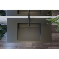 Artificial Marble Stone Black Bathroom Sinks Single Bowel Wash Basin