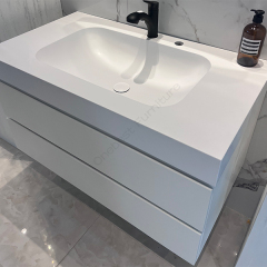 Pure White Commercial Use Wall Mounted Bathroom Sink