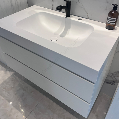 Pure White Commercial Use Wall Mounted Bathroom Sink